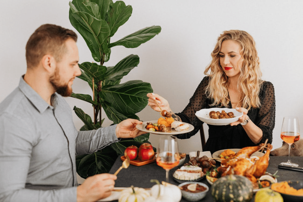 Couple Eating Dinner Together