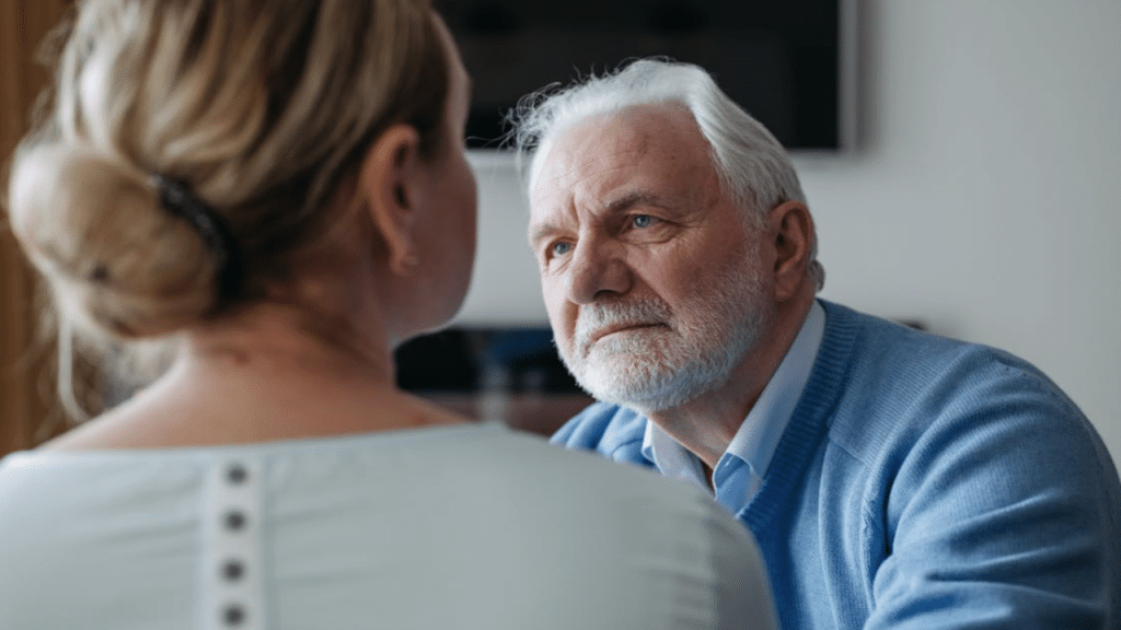 A man listening to his partner