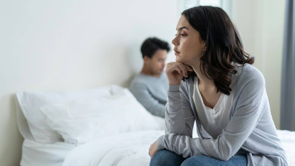 A newly married young couple having conflict.