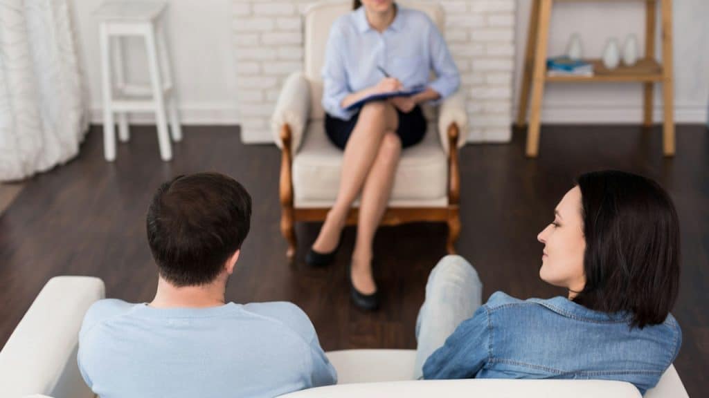 Couple in a therapy session.
