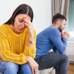 A woman thinking why her partner is silent
