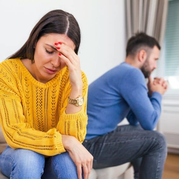 A woman thinking why her partner is silent