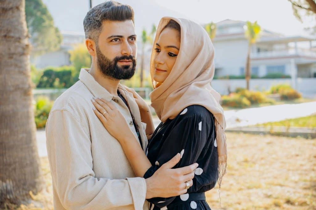 A man and woman close to each other