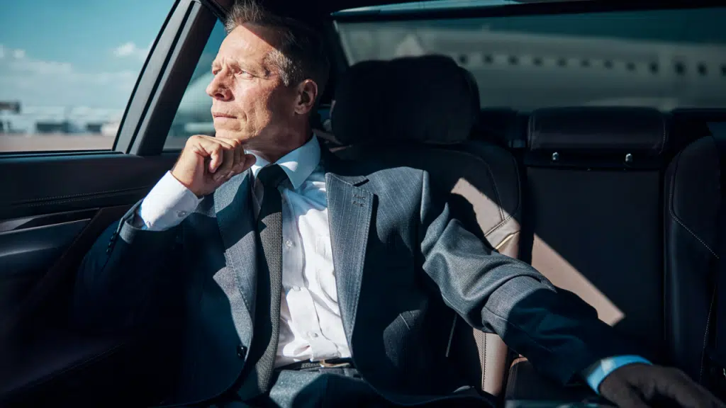 A man inside a car