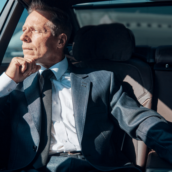 A man inside a car