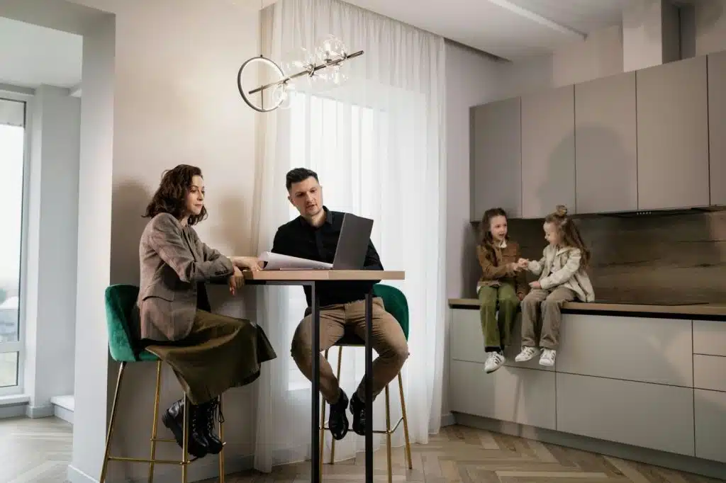A man and woman having a discussion 