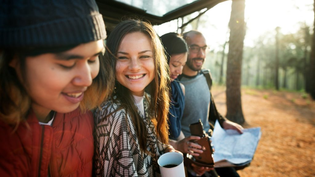 A group of friends on a trip.
