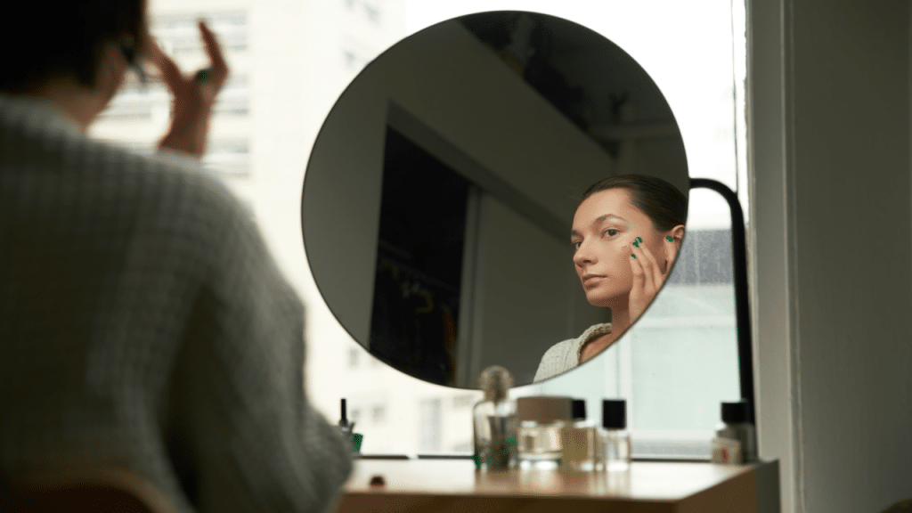 A woman getting ready for dinner