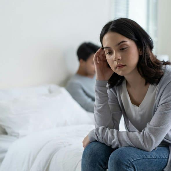 A woman thinking