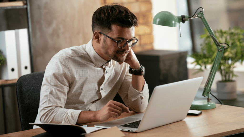 A man working in the office