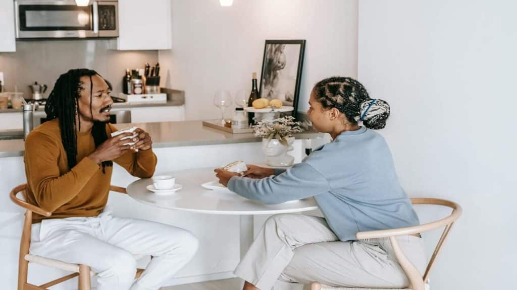 A couple having a serious talk