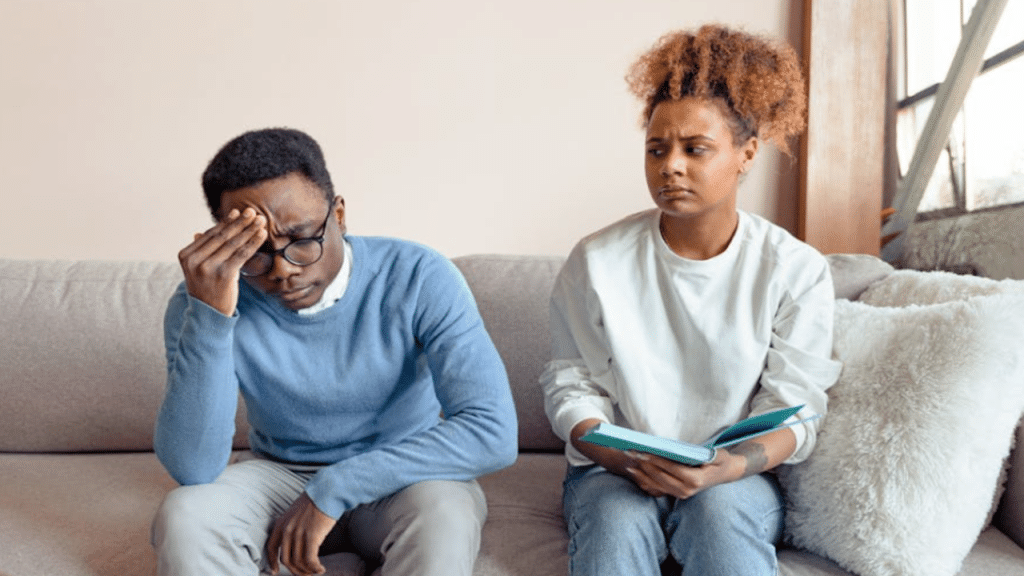 A man giving a woman the ick