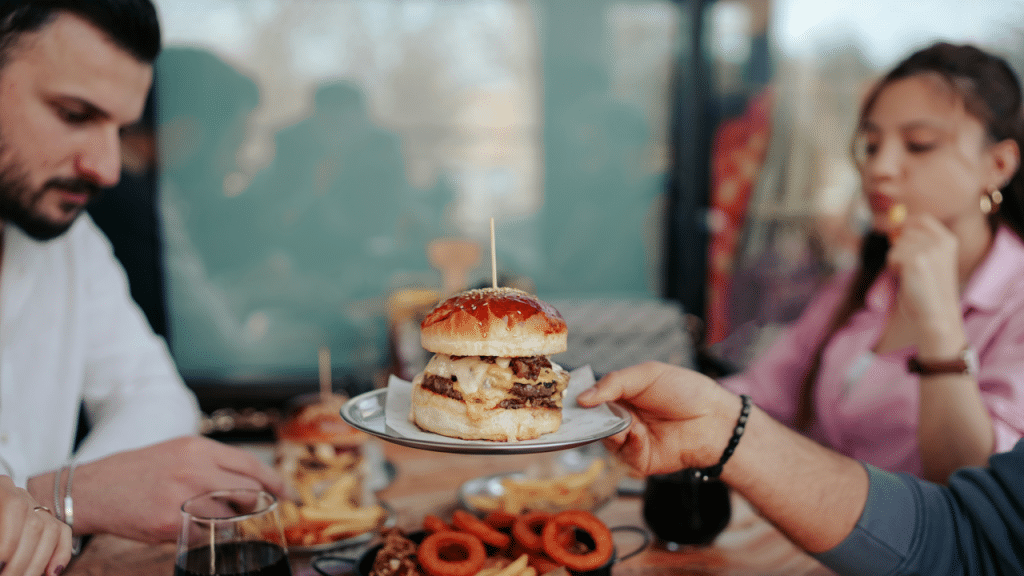 A couple looking bored on their date