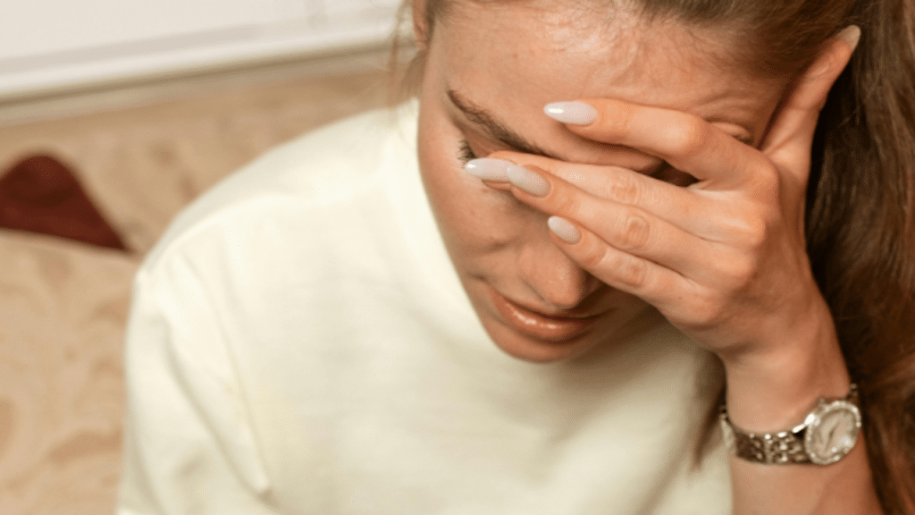 A woman looking disappointed