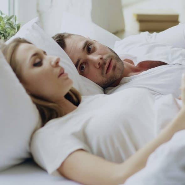 A man listening to his upset wife