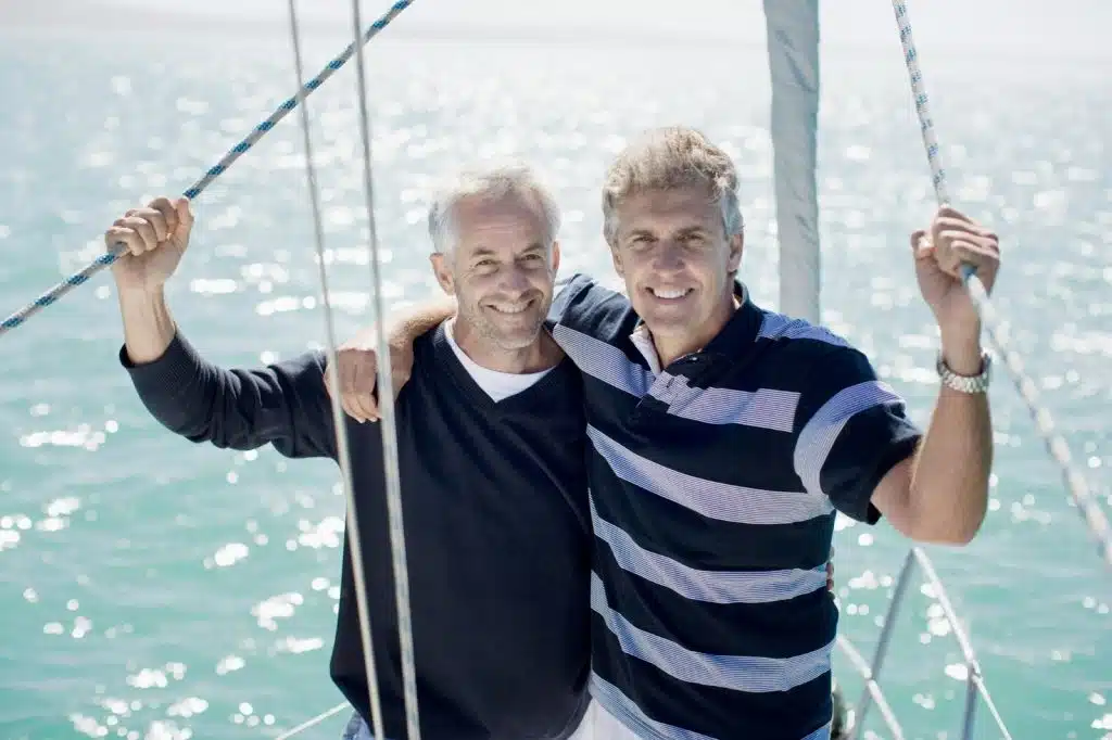 Two men on the yacht