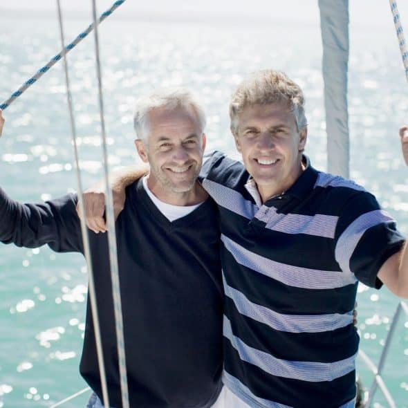 Two men on the yacht