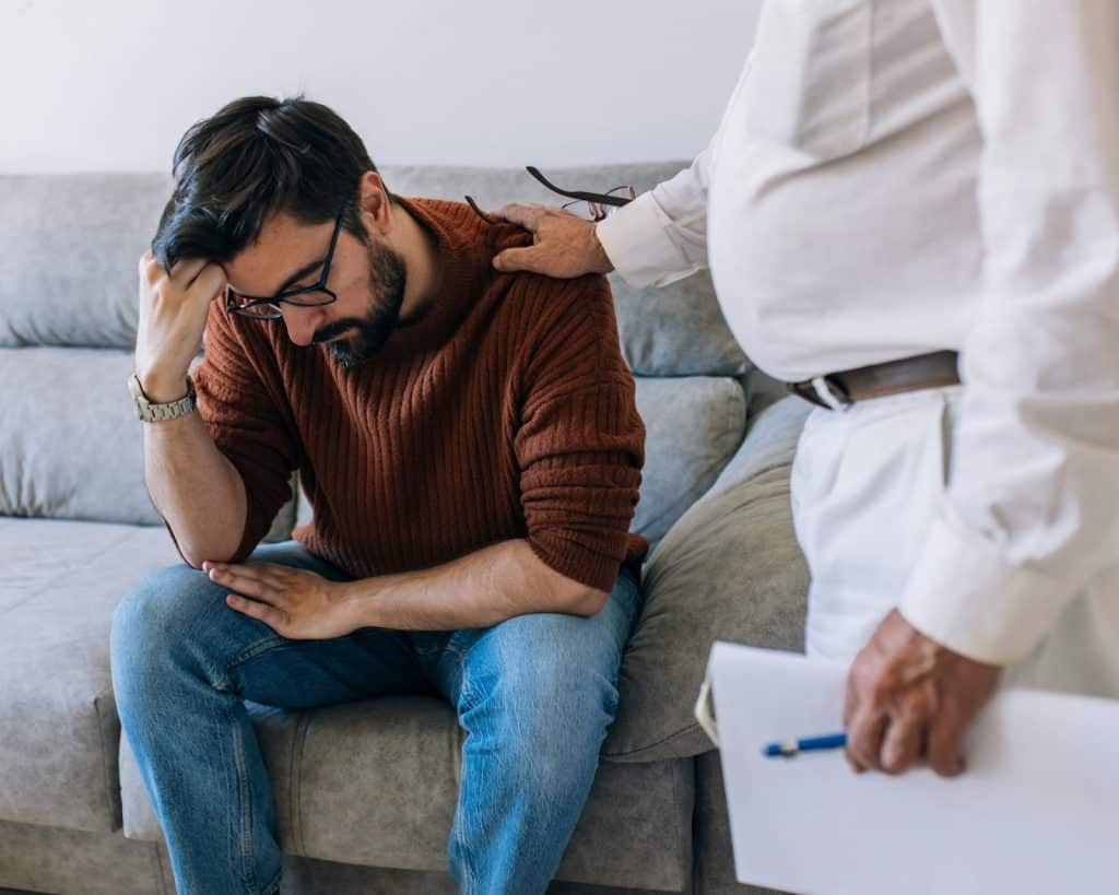 A man feeling down 
