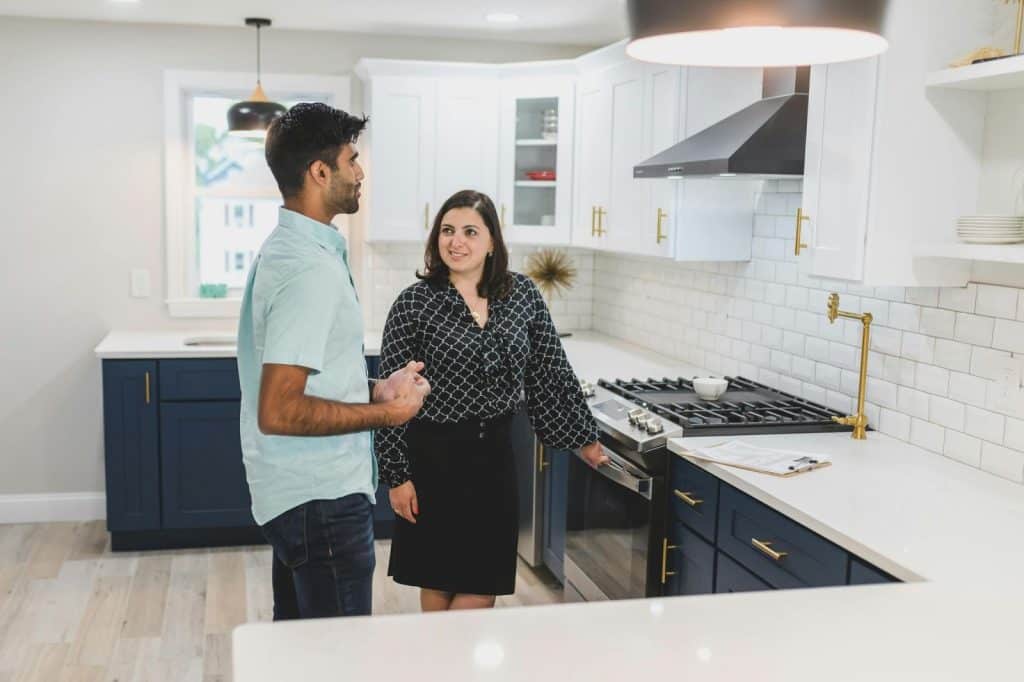 A man and woman having a discussion