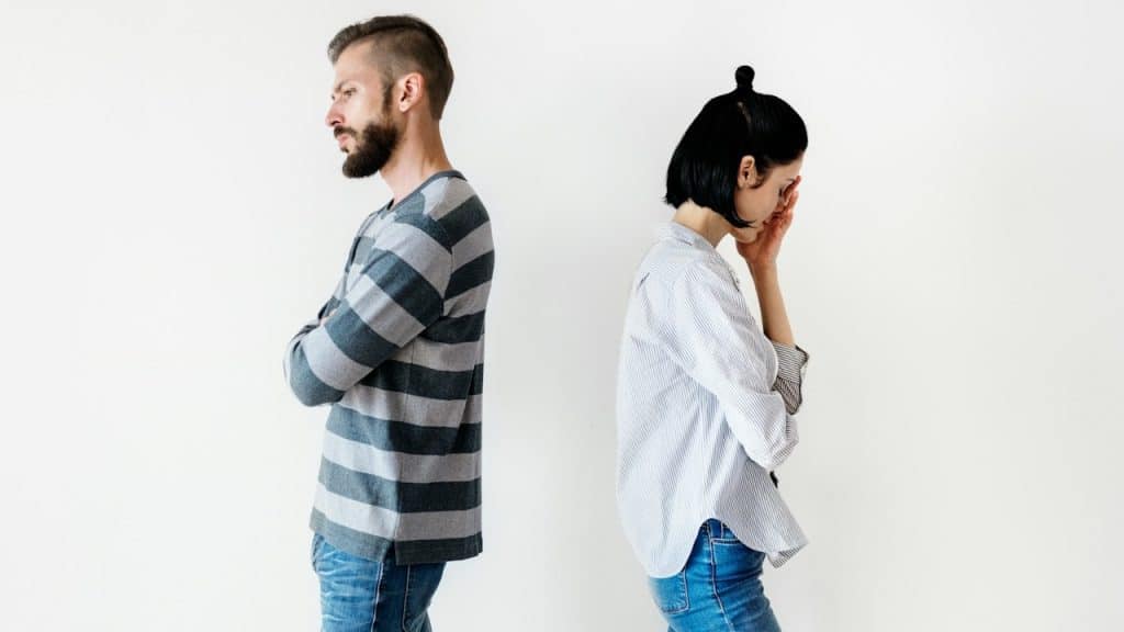 White couple having an argument.