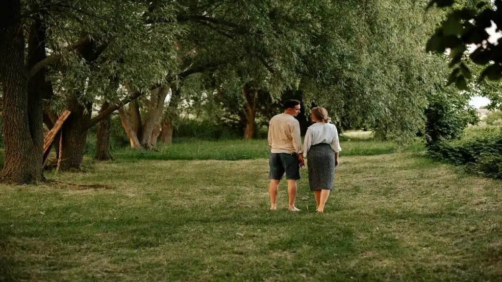 A couple on a walk