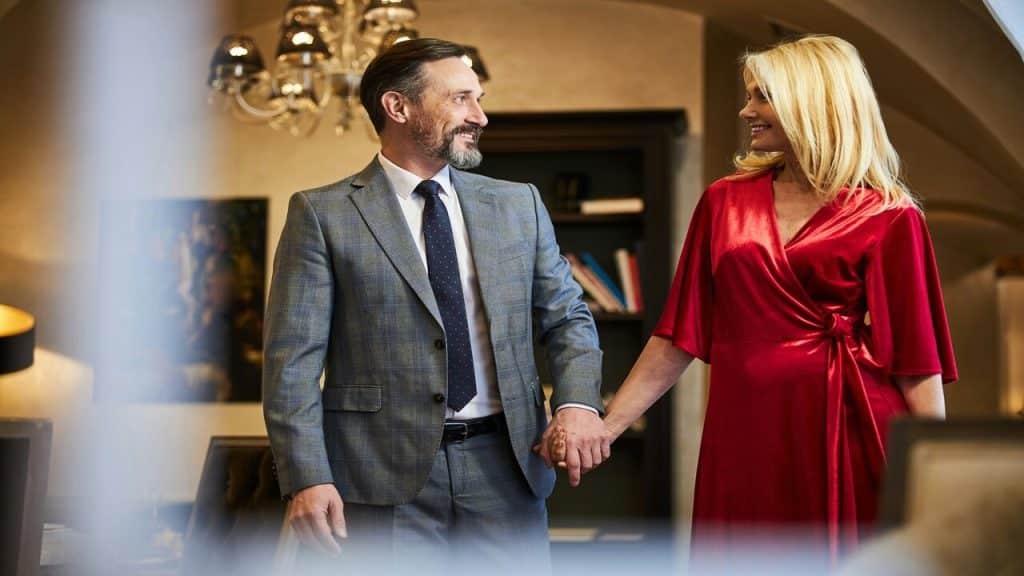 A mature couple on a date