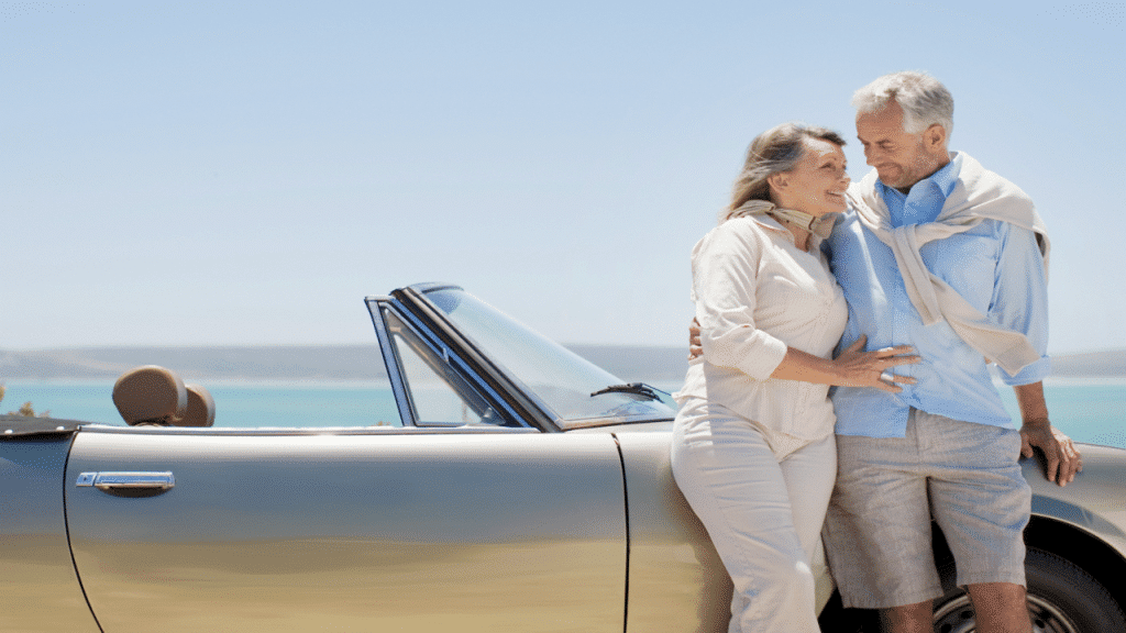 A mature couple on vacation