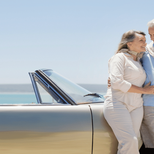A mature couple on vacation