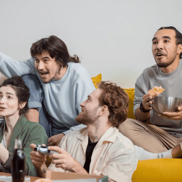 Group of friends playing