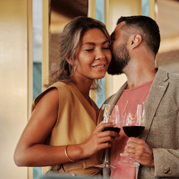 A Couple with Wine