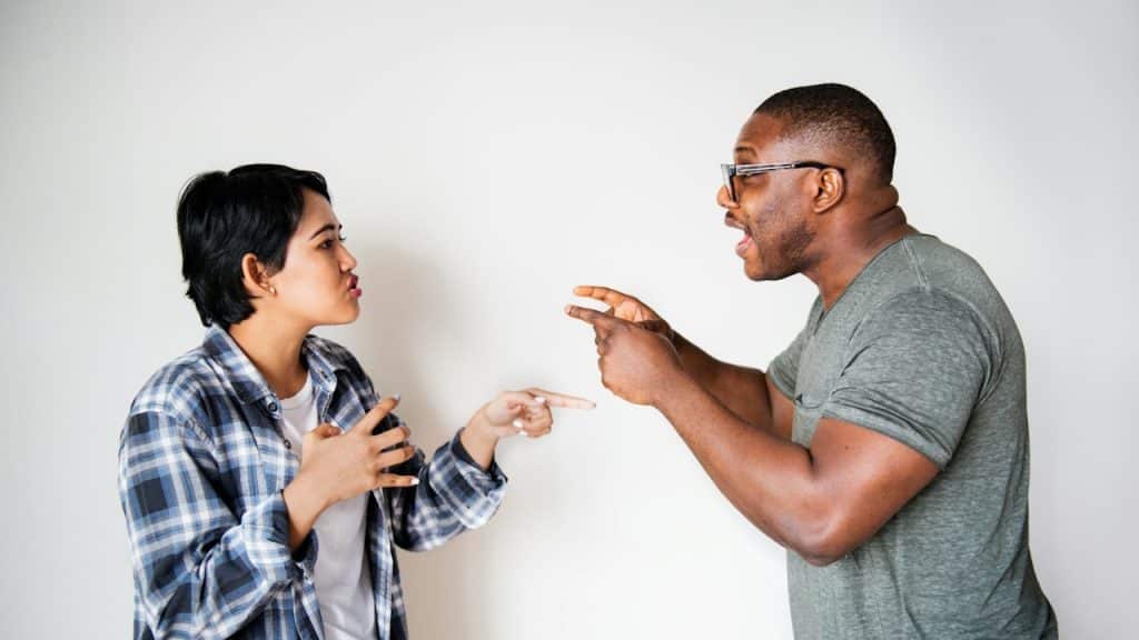 A couple having an argument.