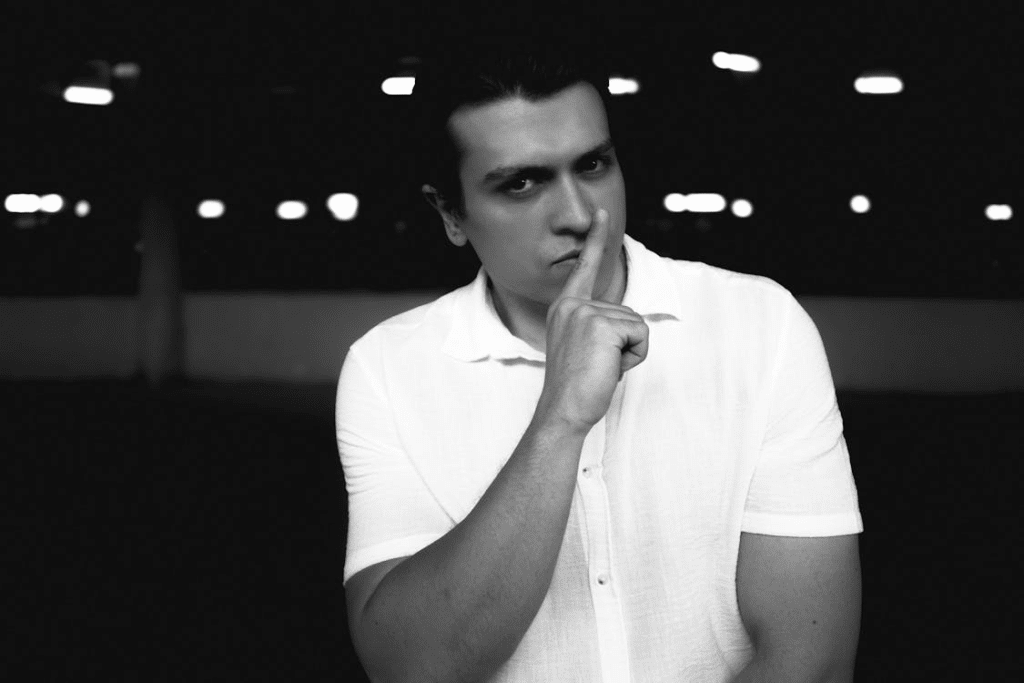 A man in a white shirt