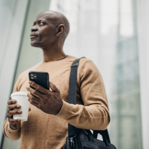 A man using his phone