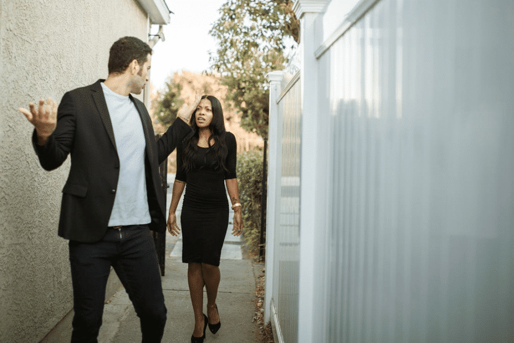 A man and a woman arguing