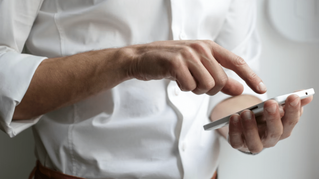 A man using his phone