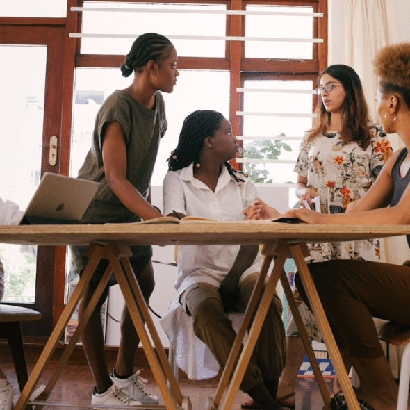 A group of women at the meeting