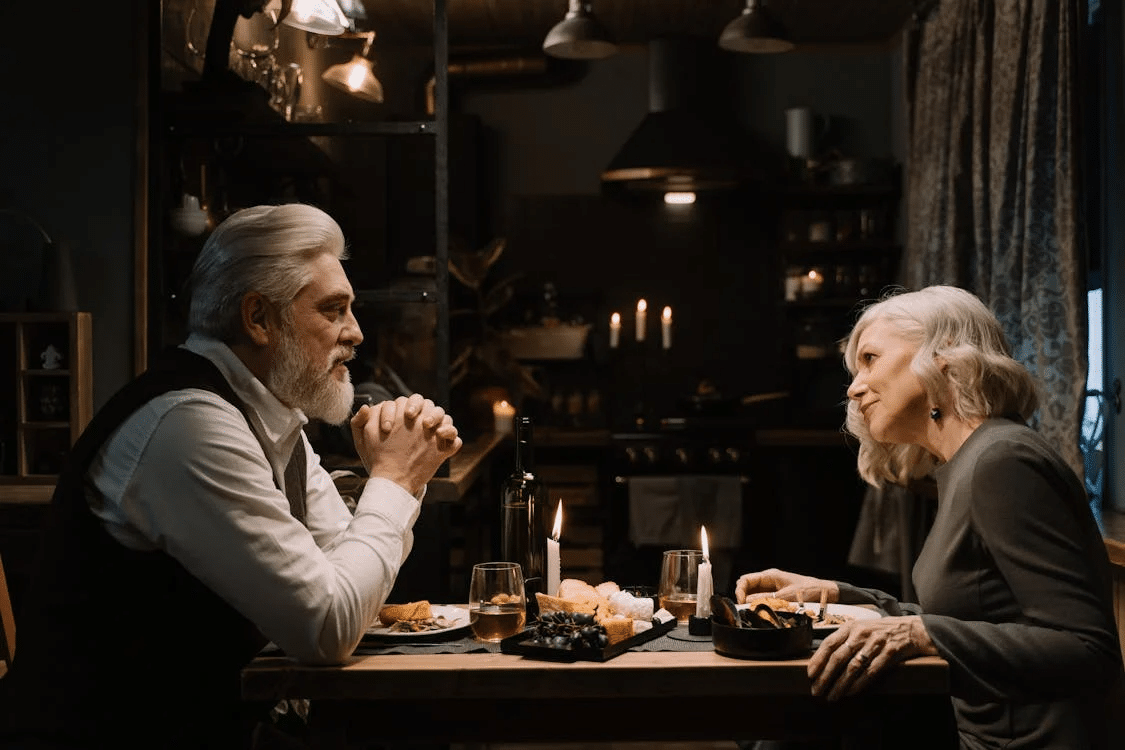 A couple having dinner
