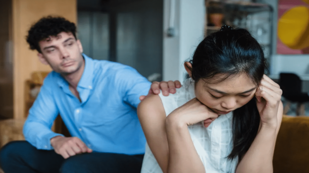 A couple having a misunderstanding