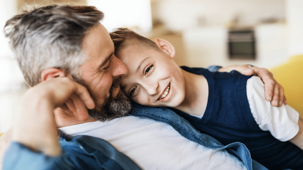 A man spending time with his son