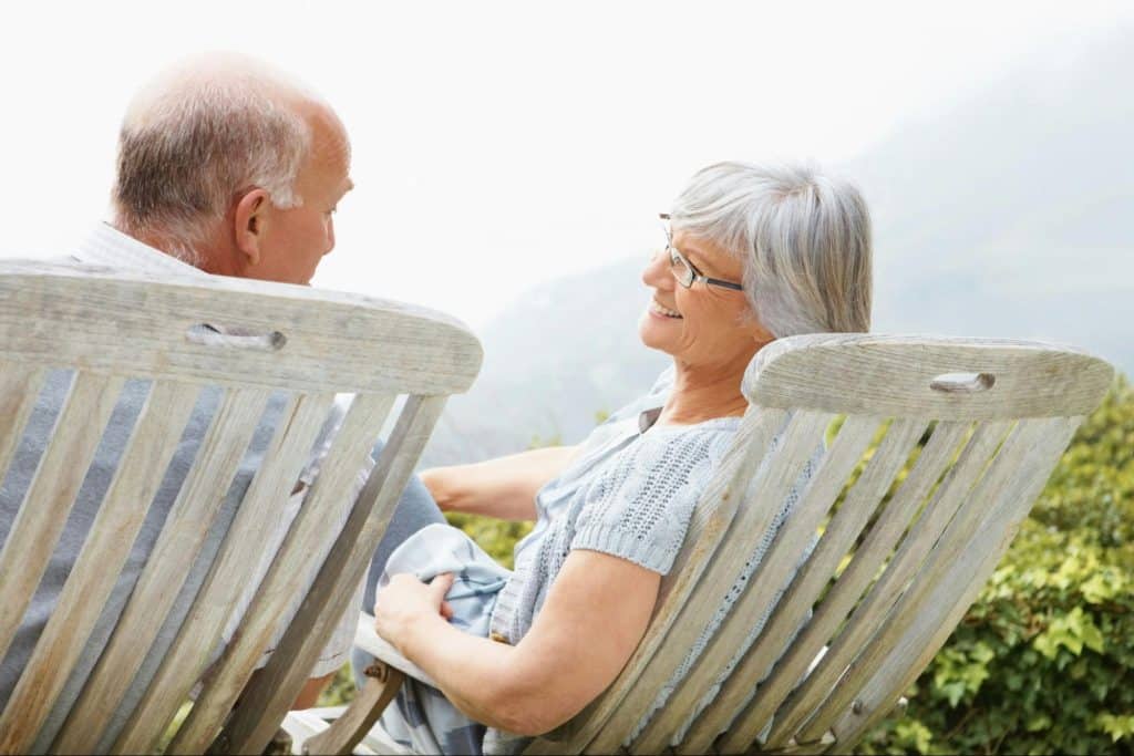 A man and woman relaxing