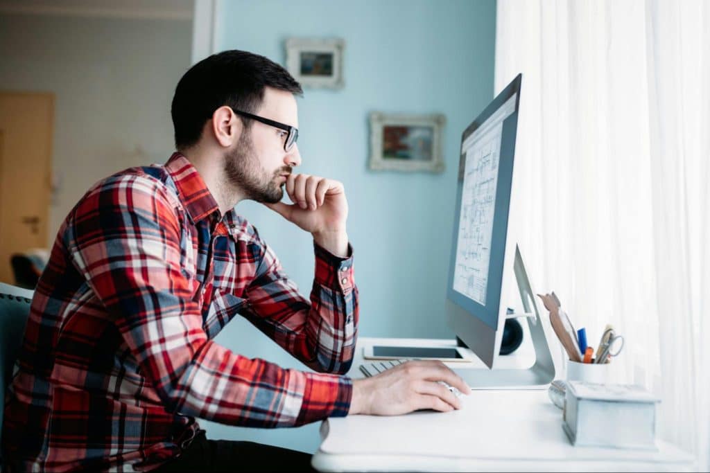 A man using a computer