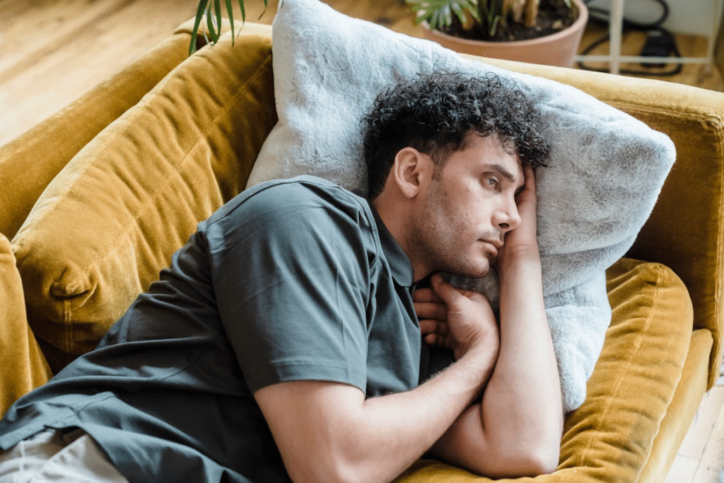 Man lying on the couch