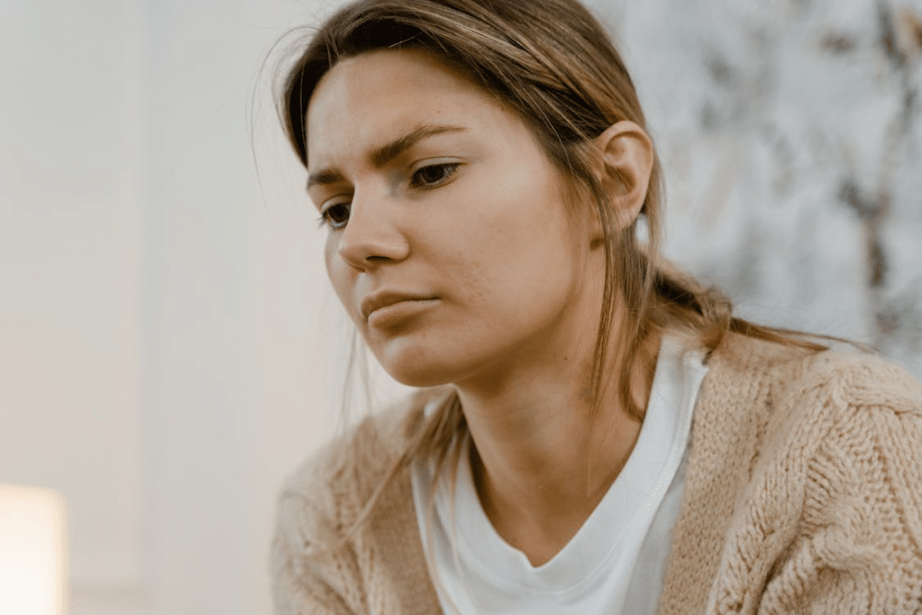 A sad woman