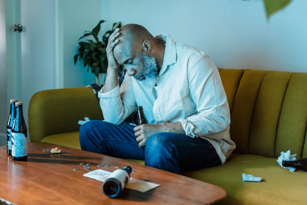 Depressed Man Holding His Head