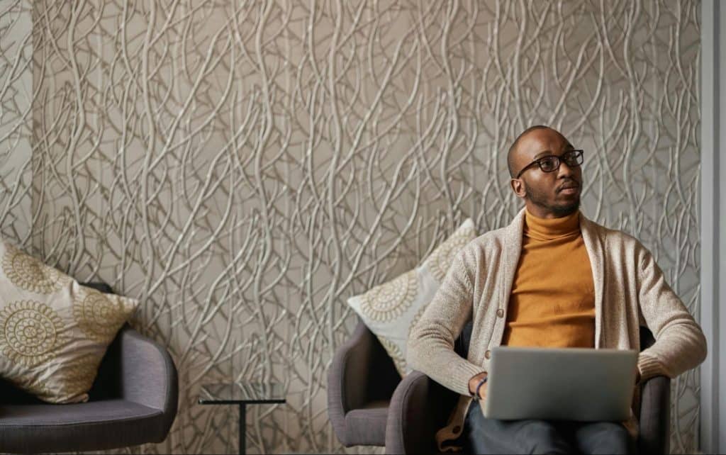 A man sitting alone