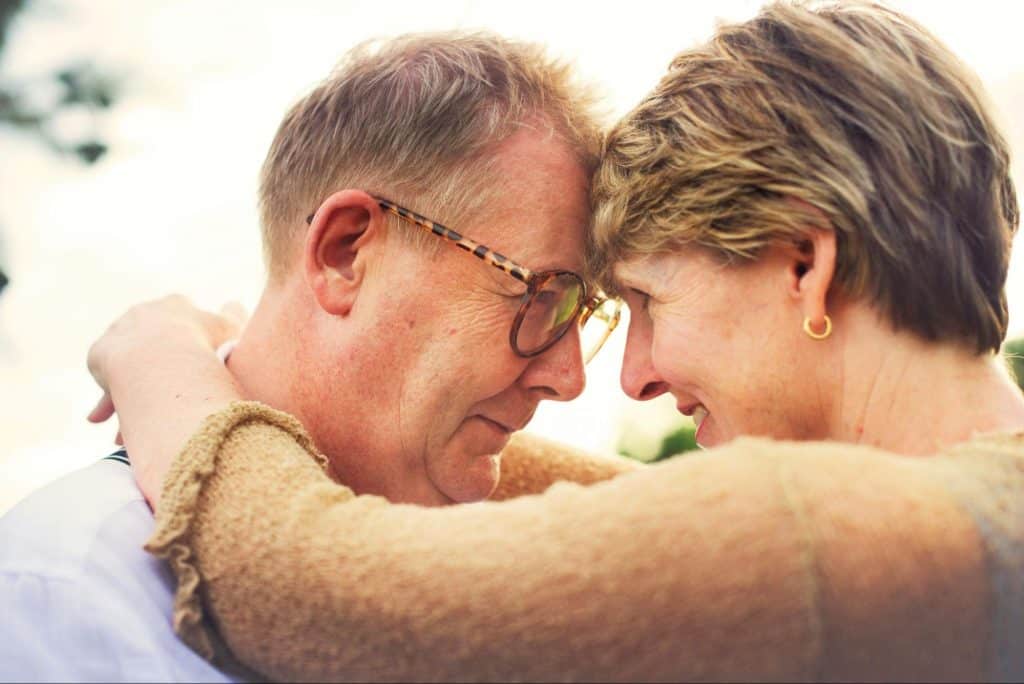 A man and woman close to each other