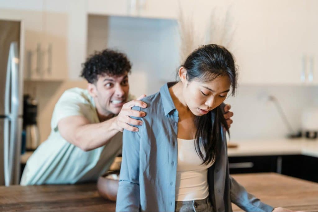 A man getting mad to woman