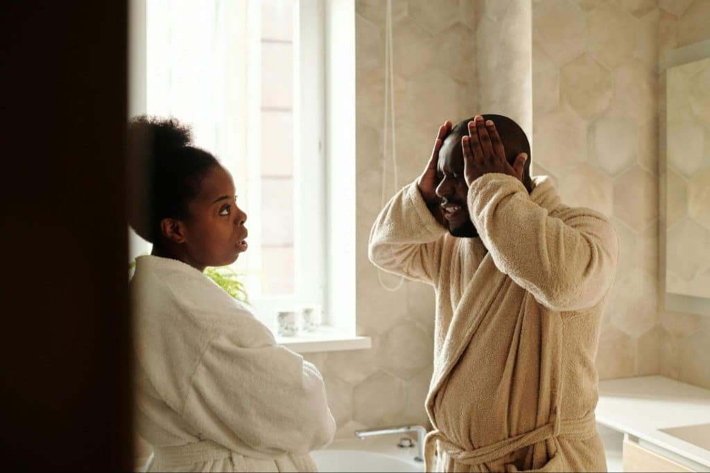 A man and woman having a conversation