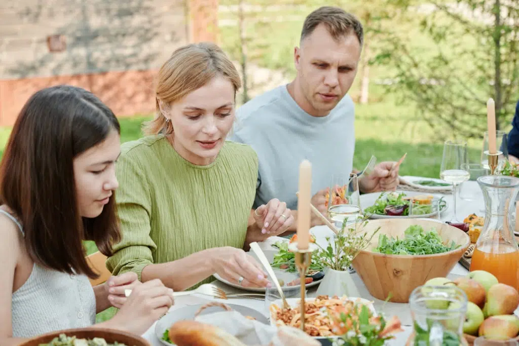 A Family Eating Together