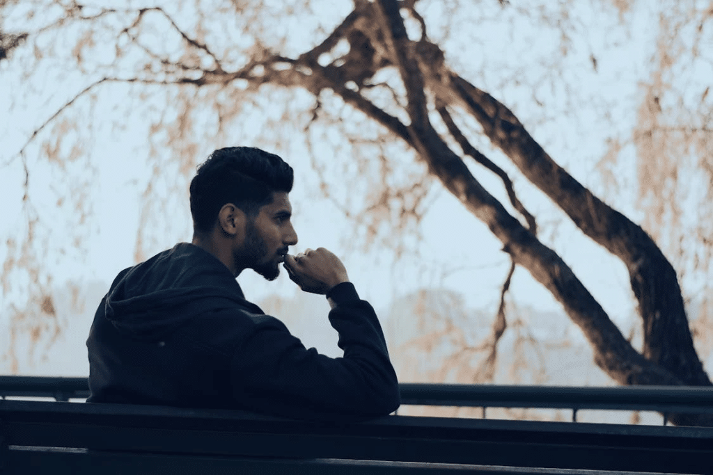 A man thinking outside